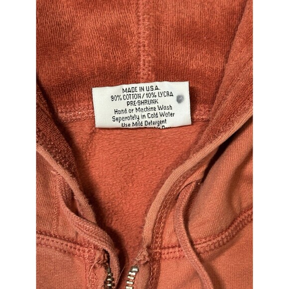 Hard Tail Forever Small Orange Long Sleeve Full Zip Hoodie Distressed‎ Faded - Picture 4 of 7